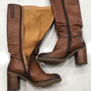 Heeled boots leather brown